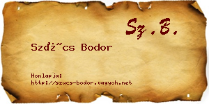 Szűcs Bodor névjegykártya
